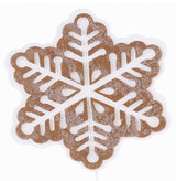 Pick spray with three gingerbread snowflakes on the stems. Covered in glitter to appear covered in sugar.