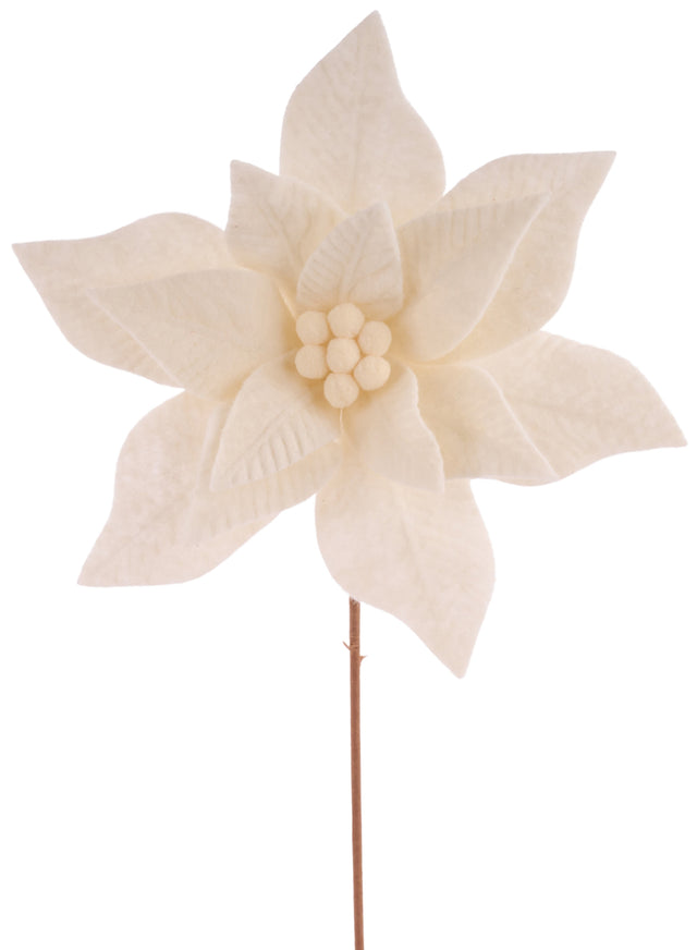 Ivory pick spray shaped like a poinsettia.