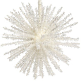 White tinsel starburst ornament.