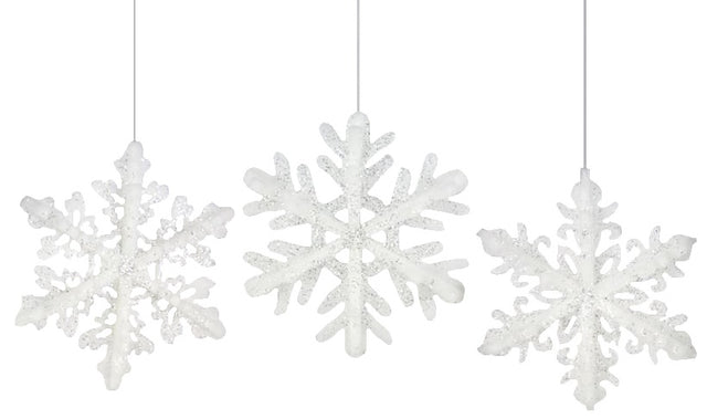 This image shows the three different snowflake ornament options.