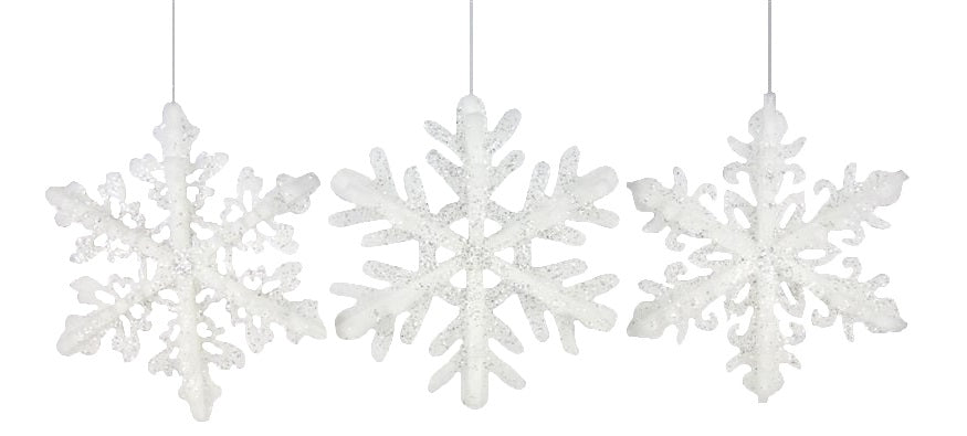 This image shows the three different snowflake ornament options.