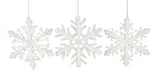 This image shows the three different snowflake ornament options.