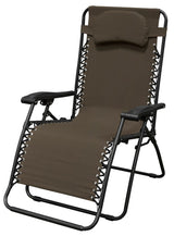 Brown colored oversized Zero Gravity folding lounge chair.