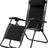 Folding recliner chair with a headrest. There are different color options. This image shows a black frame chair with black sling fabric.