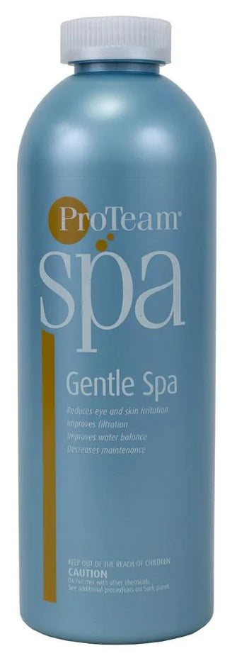 A 1.5 pound bottle of ProTeam Gentle Spa chemicals.