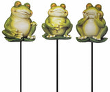 13.5" Resin Frog Garden Stake Decoration