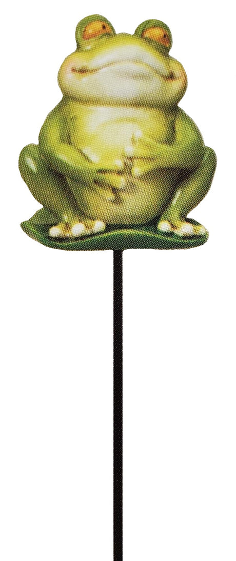 13.5" Resin Frog Garden Stake Decoration