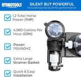 SURE-FLO 100 SQ FT Cartridge Filter System with 1.2 THP Pump