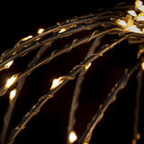 8" Foldable Metal Warm White LED Sphere Hanging Ornament