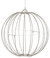8" Foldable Metal Warm White LED Sphere Hanging Ornament