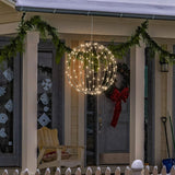 8" Foldable Metal Warm White LED Sphere Hanging Ornament
