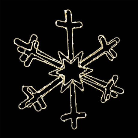 18" Warm White LED Hanging Snowflake Lighted Decoration