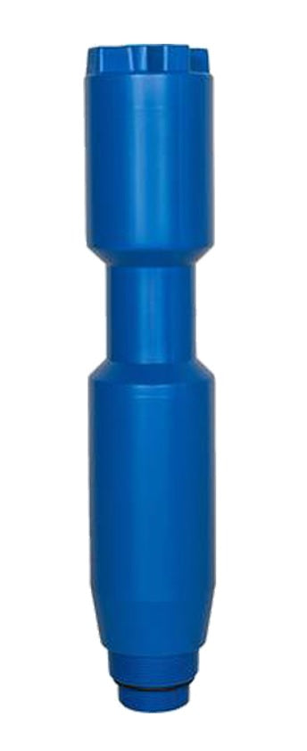 This image shows a blue plug for an in ground skimmer to keep it from freezing.