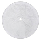 48" White Sheer Organza with Faux Fur Trim Christmas Tree Skirt