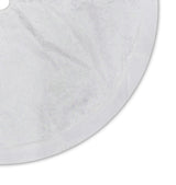 48" White Sheer Organza with Faux Fur Trim Christmas Tree Skirt