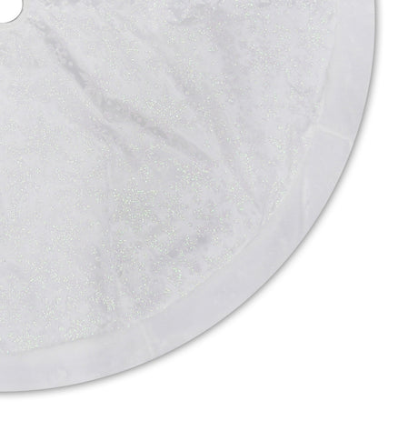 48" White Sheer Organza with Faux Fur Trim Christmas Tree Skirt