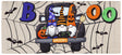 Doormat for Halloween. Reads "BOO" and features three gnomes in the back of a truck. One is holding a pumpkin, one is holding a cauldron and one is holding a broomstick. The license plate reads "SPOOKY" and there are bats and spiderweb accents.