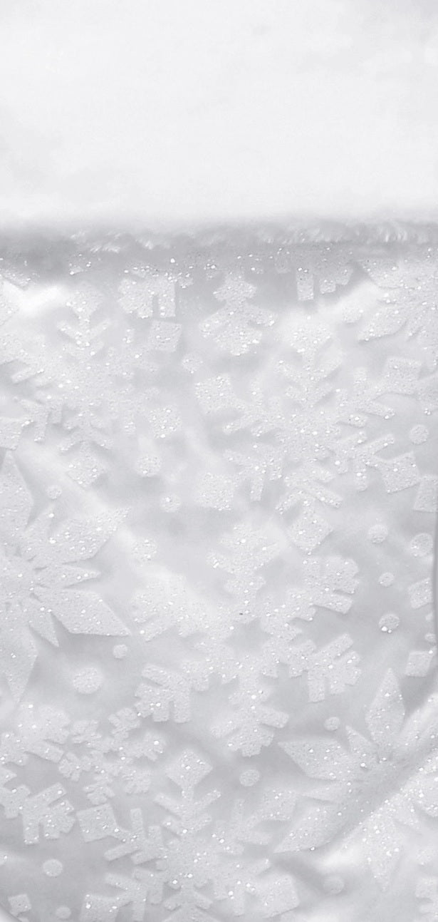 20.5" White & Silver Glitter Snowflake Christmas Stocking