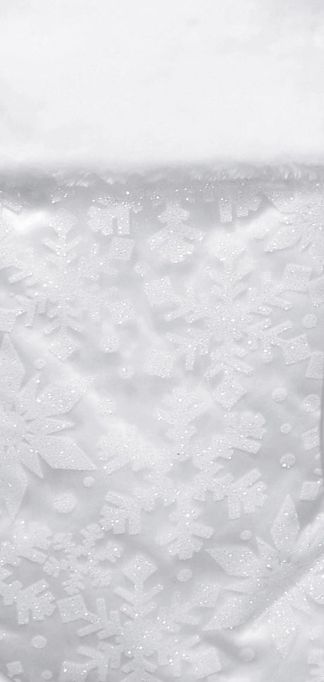 20.5" White & Silver Glitter Snowflake Christmas Stocking