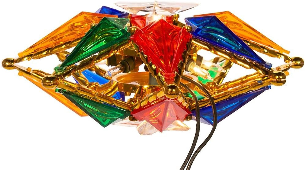 Multi-Colored 8-Point Christmas Star Tree Topper