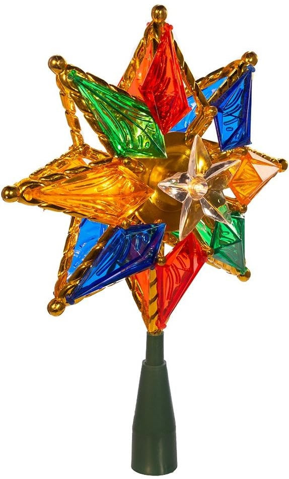Multi-Colored 8-Point Christmas Star Tree Topper