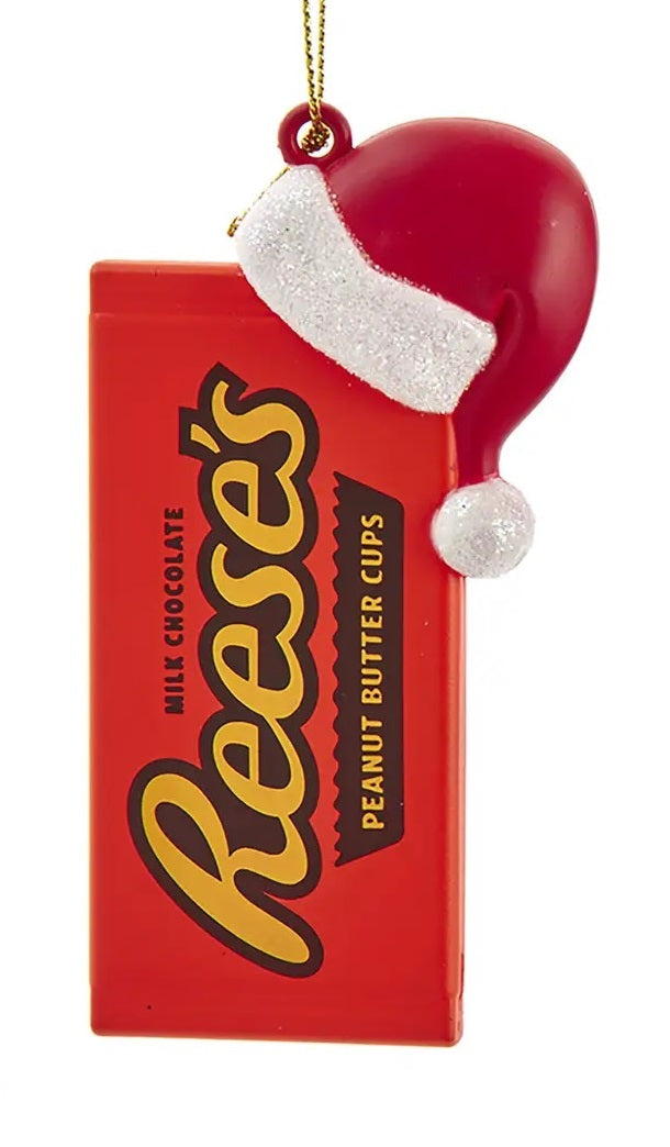 Chocolate Candy with Santa Hat Ornament