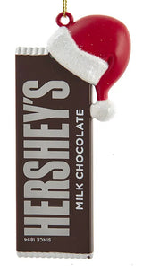 Chocolate Candy with Santa Hat Ornament
