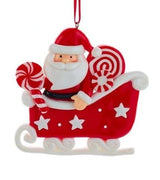 3.37" Santa/Snowman Sleigh Ornament
