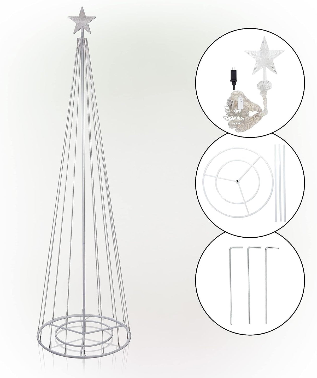 8.83' Tower Christmas Tree with Multi-Functional LED Lights