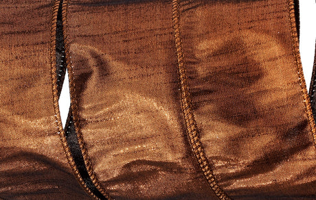 10 Yards of Metallic Copper Dupion Ribbon