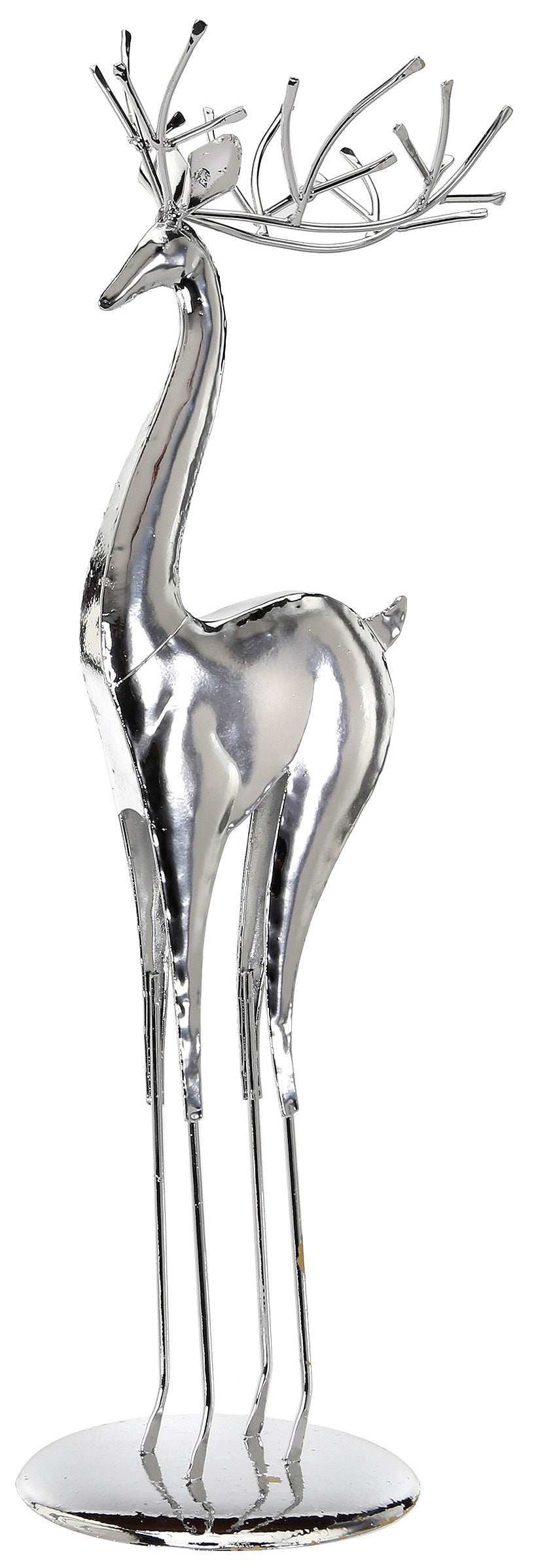 Slim Silver Plated Reindeer Table Piece