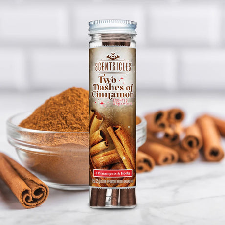 Fragrance-Infused Paper Sticks. Set of 6 scented ornaments that smell like Two Dashes of Cinnamon.