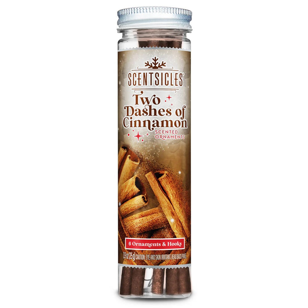 Fragrance-Infused Paper Sticks. Set of 6 scented ornaments that smell like Two Dashes of Cinnamon.