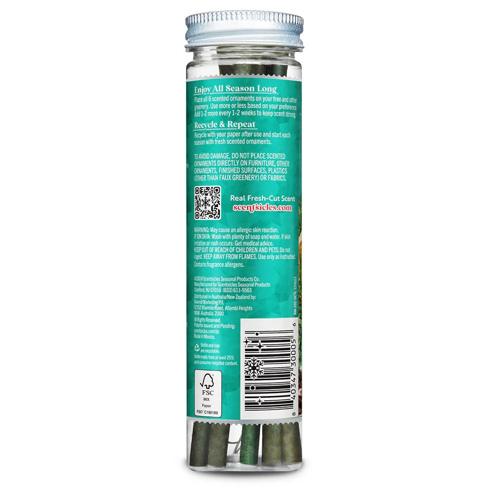 Fragrance-Infused Paper Sticks. Set of 6 scented ornaments that smell like O Christmas Tree.