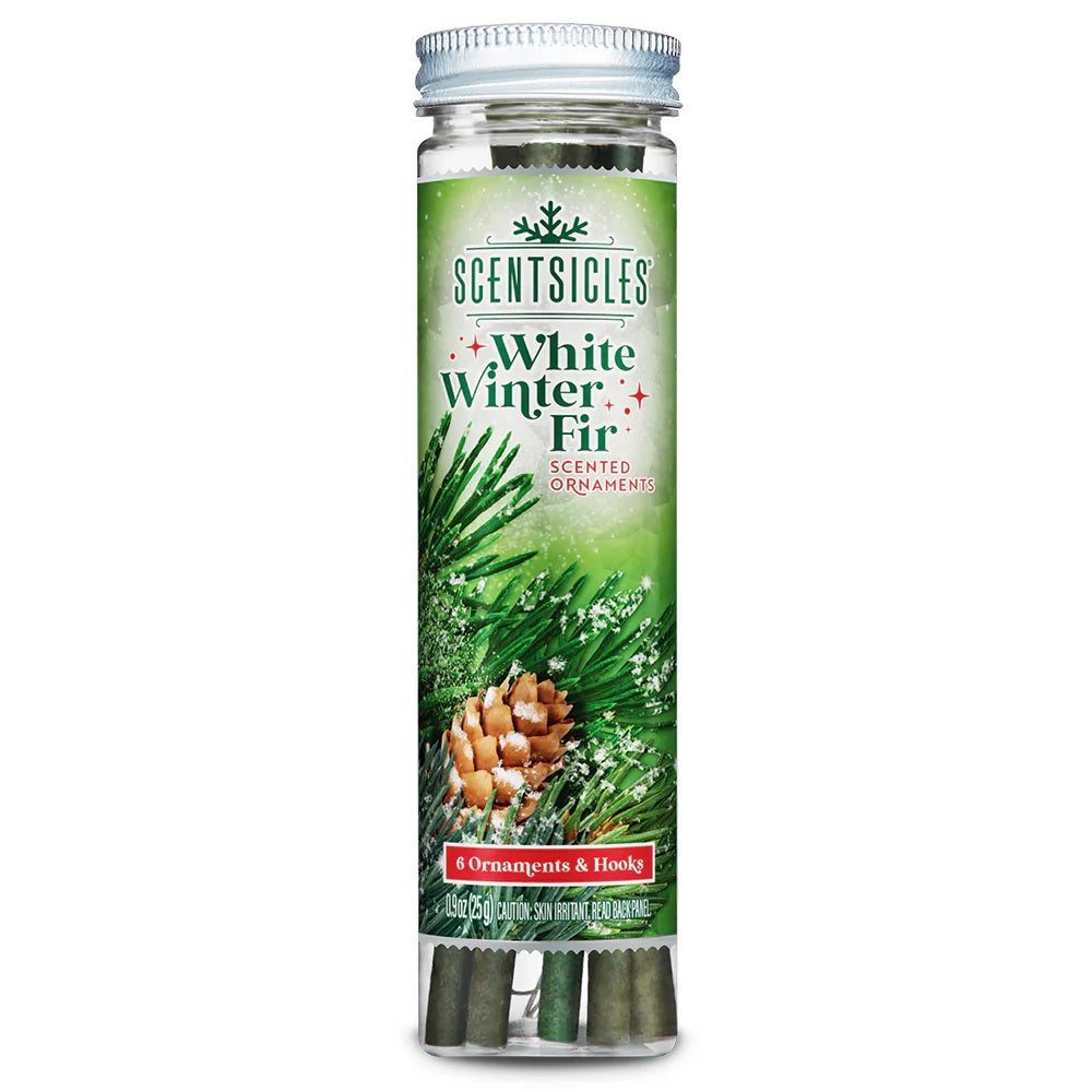 Fragrance-Infused Paper Sticks. Set of 6 scented ornaments that smell like White Winter Fir.