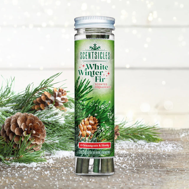 Fragrance-Infused Paper Sticks. Set of 6 scented ornaments that smell like White Winter Fir.