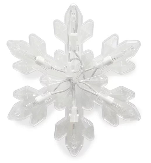 Set of 5 Lighted Frosted Snowflake Lights