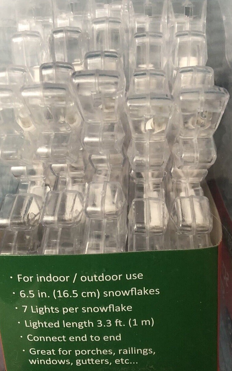 Set of 5 Lighted Frosted Snowflake Lights