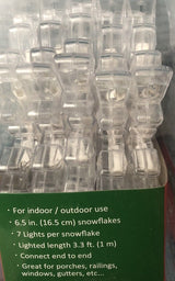Set of 5 Lighted Frosted Snowflake Lights
