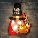 16" Pilgrim Gnome Shimmer Window Silhouette Decoration