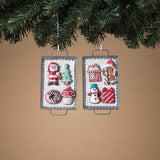 5" Claydough Holiday Cookies on Metal Pan Ornament