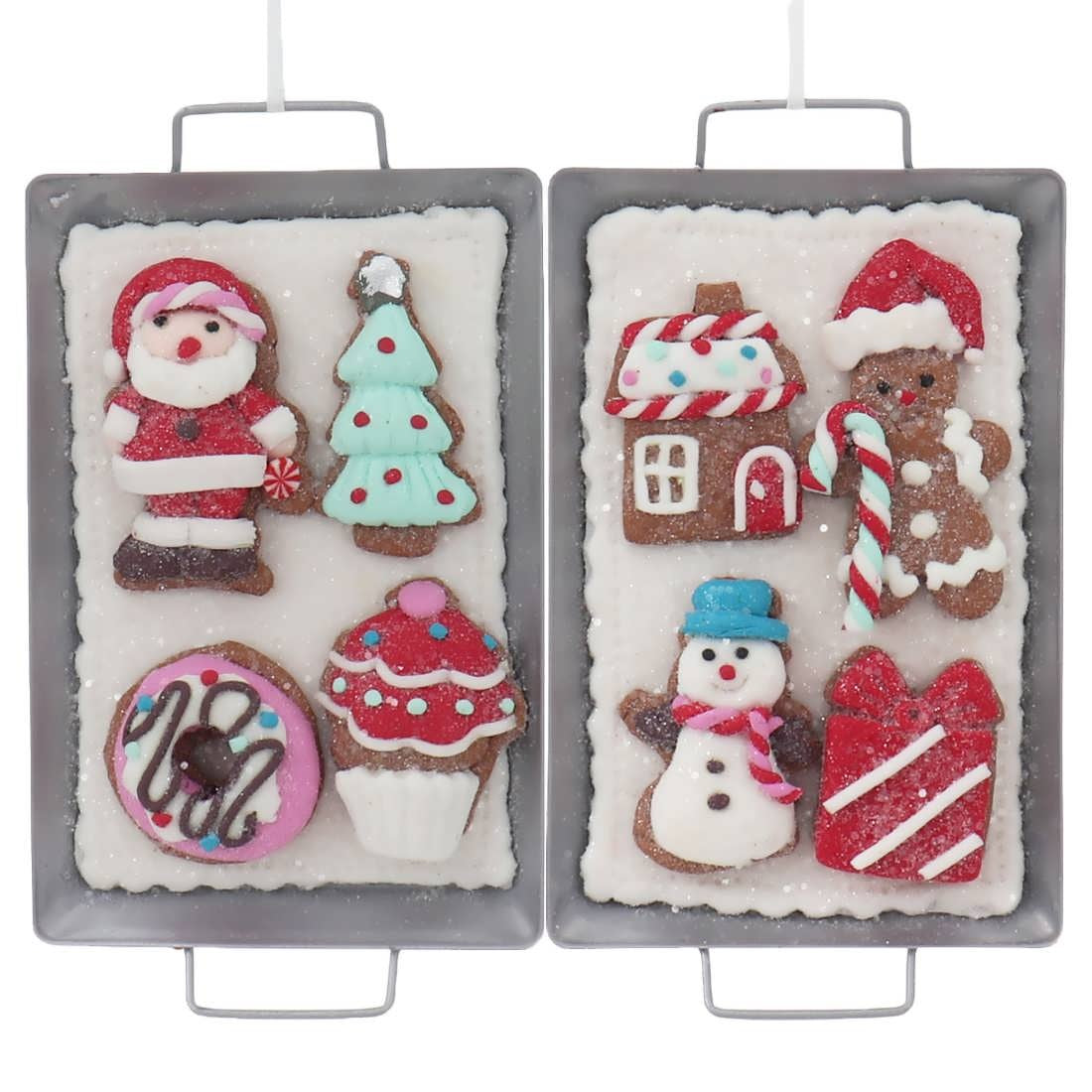 5" Claydough Holiday Cookies on Metal Pan Ornament