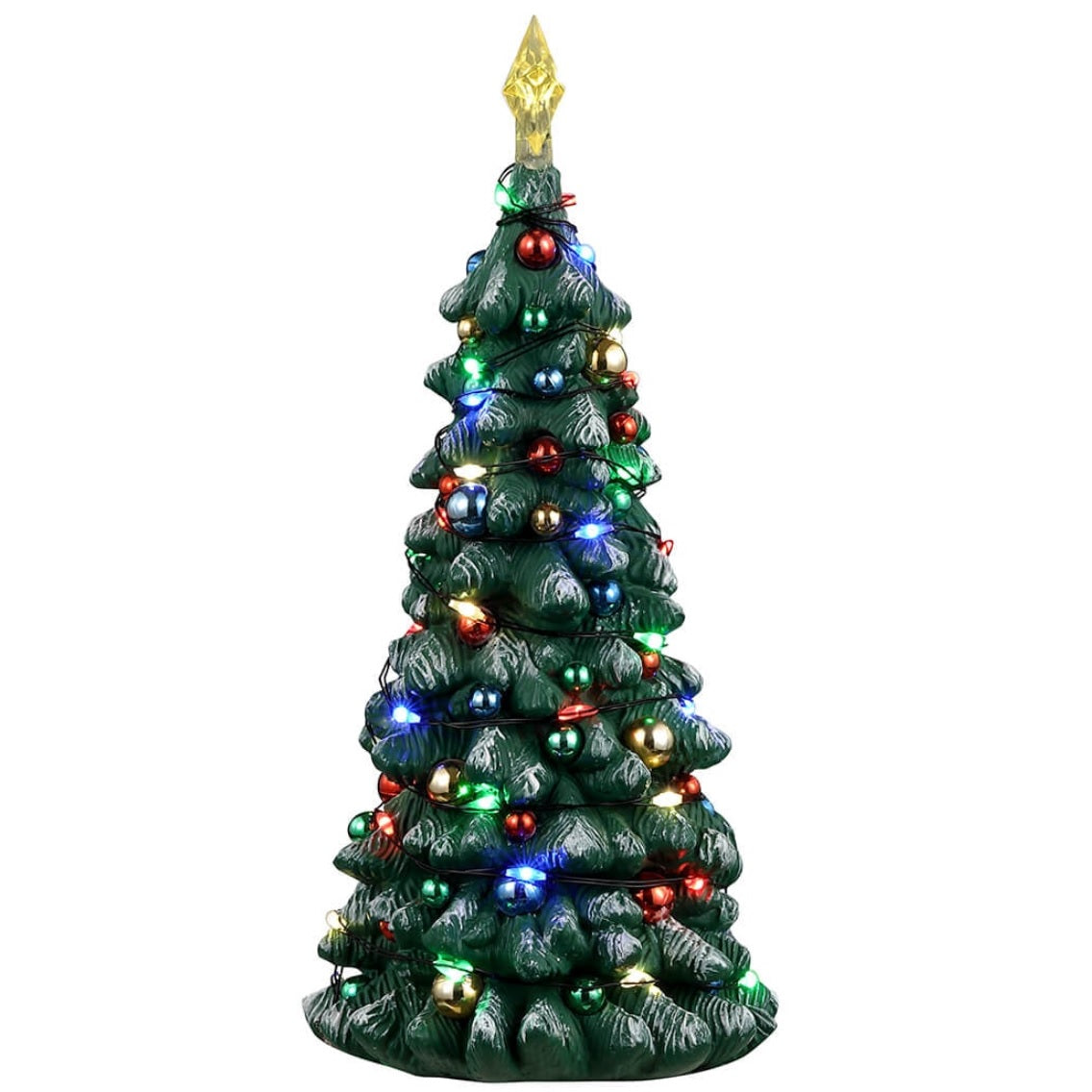 Resin village accent for a Lemax display. Designed to look like a decorated and lit up Christmas tree.