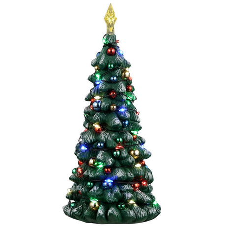 Resin village accent for a Lemax display. Designed to look like a decorated and lit up Christmas tree.