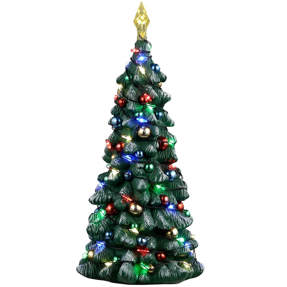Resin village accent for a Lemax display. Designed to look like a decorated and lit up Christmas tree.