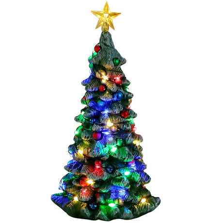 Resin village accent for a Lemax display. Designed to look like a decorated and lit up Christmas tree.