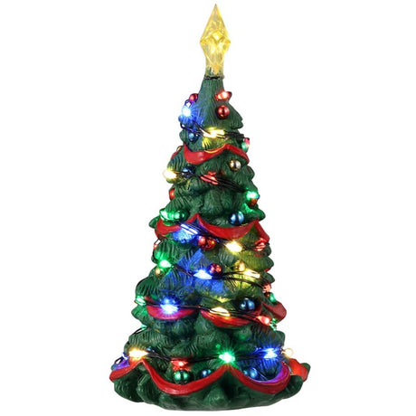 Resin village accent for a Lemax display. Designed to look like a decorated and lit up Christmas tree.