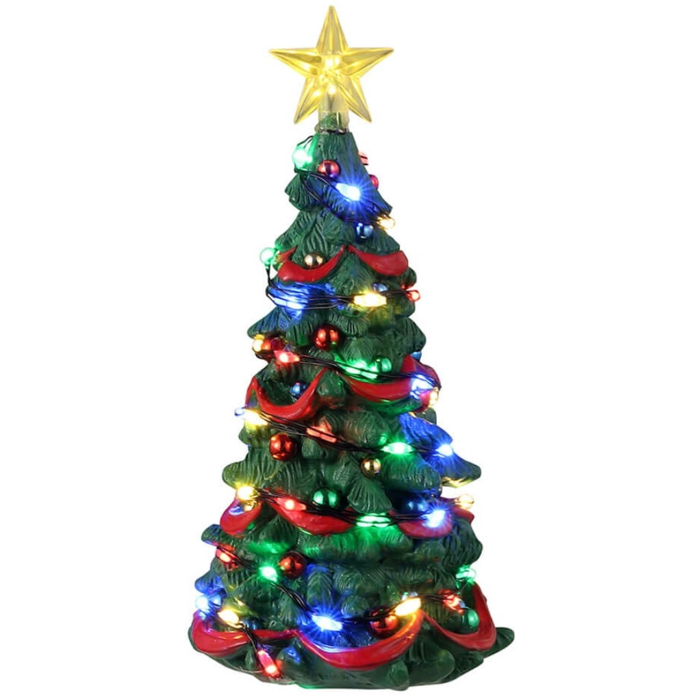Resin village accent for a Lemax display. Designed to look like a decorated and lit up Christmas tree.
