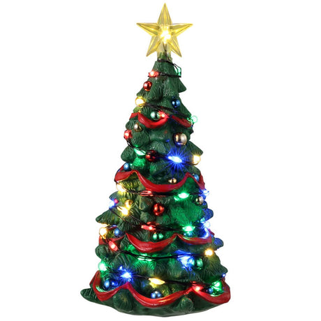 Resin village accent for a Lemax display. Designed to look like a decorated and lit up Christmas tree.