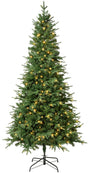 Artificial tree pre-lit with warm white lights.